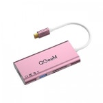 조이젠 QGeeM 7in1 USB C타입 HDMI 멀티허브 삼성덱스 미러링 닌텐도스위치 호환 SD카드 PD충전 (QG-UH07-3/핑크)