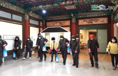 경인투데이뉴스 구례군 마산면청년회 종교시설 소독 봉사 실시