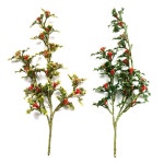 더리얼스 엠데코:대한민국 대표 플라워 종합쇼핑몰 [더리얼스 엠데코] 홀리 베리 잎 글리터 픽 30cm 4색 택1 각 72개 세트 크리스마스 장식 조화... 