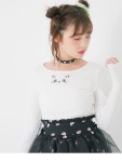 소 우 코 긴 아가씨가을 겨울 유행 귀여운 귀여운 품위 만나고 심플... 이너/화이트 블랙 무지 흑백/M L/를 즐기실 수 있습니다! 여성 비전 전망