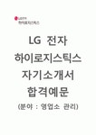 [LG전자하이로지스틱스-영업소관리합격자기소개서]LG전자하이로지스틱스자소서+[면접기출문제]... 