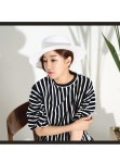 SZ BY SZ 에스지바이에스지 韩国SZ本社 T9224/볼륨슬리브 라인패턴탑(S)