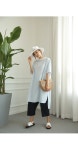 SZ BY SZ 에스지바이에스지 韩国SZ本社 T9373/딥슬릿 배색롱탑