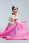 [한복메이크업] 분홍색 한복에 잘 어울리는 밝은 봄 이미지의 한복 메이크업과 땋은머리 - 탄포포 메이크업 스타일 - 탄포포헤어