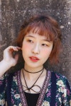 큐트 보브 텍스쳐 파마 핑크퍼플 컬러 헤어스타일 - 추천 헤어스타일 - 탄포포헤어