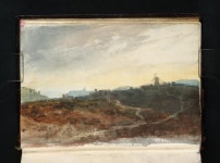 with a Windmill against a Sunset Sky and the Church Beyond 1801 (J.M.W. Turner: Sketchbooks, Drawings and Watercolours)  | Tate