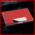 STAINLESS STEEL RED LEATHER COVER CARD HOLDER H1904 판매