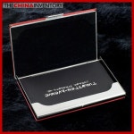 STAINLESS STEEL RED LEATHER COVER CARD HOLDER H1904 판매