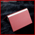 STAINLESS STEEL RED LEATHER COVER CARD HOLDER H1904 판매