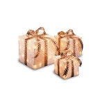 6, 8 and 10 inch Assorted White Sisal Gift Boxes with 20, 20 and 35 Clear Indoor and Outdoor Lights -  National Tree Company... 