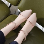 웨스트스타일 [쿠루] 여성 6cm 스트랩 심플 미들 힐 G3196