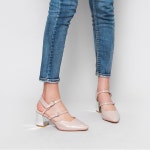 웨스트스타일 [쿠루] 여성 7cm 스텔레토 스트랩 미들힐 G4374