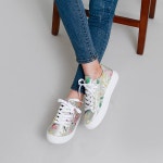 웨스트스타일 [쿠루] 여성 3cm 스네이크 플라워 스니커즈 G4487