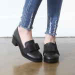 웨스트스타일 [쿠루] 여성 4.3cm 베이직 리본포인트 로퍼 G4597