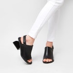 웨스트스타일 [쿠루] 여성 6cm 토오픈 벨크로 슬링백힐 G4659