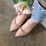 웨스트스타일 [쿠루] 여성 8cm 체인장식 스텔레토 슬링백 힐 G4784