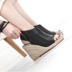 웨스트스타일 [쿠루] 여성 9.5cm 웨지 벨크로 샌들 G2544