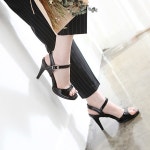 웨스트스타일 [쿠루] 여성 9cm 애나멜 스트랩 샌들 힐 G2813