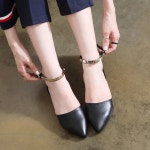 웨스트스타일 [쿠루] 여성 1.5cm 스텔레토 스트랩 플랫슈즈 G3204