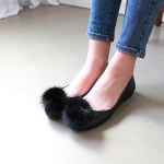 웨스트스타일 [쿠루] 여성 0.5cm 밍크털 플랫슈즈 G3377