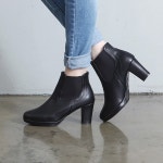 웨스트스타일 [쿠루] 여성 7cm 가보시 밴딩 앵클 부츠 힐 G3593