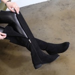 웨스트스타일 [쿠루] 여성 3.5cm 스웨이드 롱 부츠 G3680