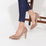 웨스트스타일 [쿠루] 여성 9.5cm 스웨이드 스텔레토 힐 G3840