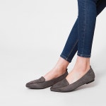 웨스트스타일 [쿠루] 여성 0.5cm 스웨이드 스텔레토 플랫슈즈 G4082