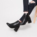 웨스트스타일 [쿠루] 여성 6cm 미들 청키굽 앵클부츠 G4190