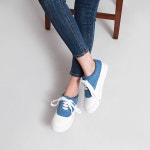 웨스트스타일 [쿠루] 여성 2cm 배색 포인트 캔버스 스니커즈 G4405