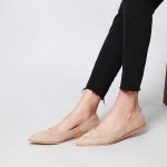 웨스트스타일 [쿠루] 여성 1cm 골드 테두리 스텔레토 플랫 G4397