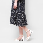 웨스트스타일 [쿠루] 여성 4.5cm 골드링 앵클 스트랩 힐 G4758