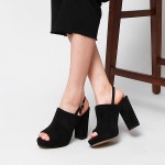 웨스트스타일 [쿠루] 여성 11cm 토오픈 스웨이드 하이힐 G4778