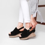 웨스트스타일 [쿠루] 여성 9cm 스웨이드 슬링백 샌들 힐 G4845