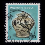 수집전문쇼핑몰 우문관 345(081) / 100원시기 / 철화백자미조죽문호(150원) /97.5.26 / 부산