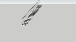 Escalier droit G277 H1765 17 marches balustrade - - 3D Warehouse
