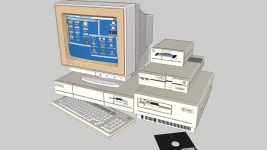 Commodore Amiga 1000 with A1060 SideCar A1300 Genlock and Floppy Drives A1010 and A1020 - Model - 3D Warehouse
