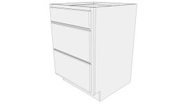Briarwood Base Cabinet 3DB24 - Three Drawer | 3D Warehouse Briarwood Base Cabinet 3DB24 - Three Drawer