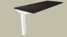 Puesto sencillo extensión intermedia 180 x70 x71,5 cm wengué | 3D Warehouse Puesto sencillo extensión intermedia 180 x70 x71,5... 