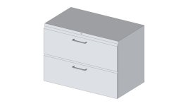 Unterschrank, 314-987, 900x630x520mm, für C-Fußgestell, 2 Schubkästen, Zentralverschluss | 3D Warehouse Unterschrank, 314-987... 