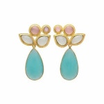 Cushian Women Aqua Chalcedony Gemstone Dangle Earring, Rs 1800 /pair | ID: 20517480433 Aqua Chalcedony Gemstone Dangle Earring