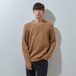 에이랜드 [ABON] 112 over round knit beige
