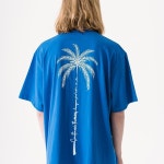 에이랜드 [VASTIC] 레터링 팜트리 티셔츠_블루
