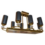 Maison Jansen Bronze, Faceted Glass and Etched Frosted Glass 8 Light Chandelier For Sale at 1stDibs Maison Jansen Bronze, Faceted... 