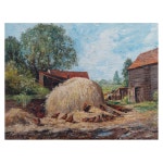Traditional English Painting South Devon Farmyard Chickens at Aveton Gifford For Sale at 1stDibs Traditional English Painting... 