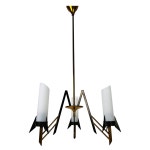 3 Arm Brass Opaline - 41 For Sale on 1stDibs