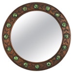 Modern Circular White Enameled Atlas Mirror For Sale at 1stDibs Modern Circular White Enameled Atlas Mirror