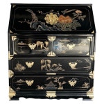 Chinese Hand Painted/Black Lacquered and Brass Secretary Desk at 1stDibs Chinese Hand Painted/Black Lacquered and Brass Secretary... 