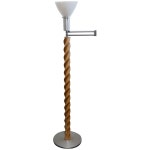 Art Deco Hardrock Maple and Spun Aluminum Torchère Floor Lamp by Russel Wright For Sale at 1stDibs Art Deco Hardrock Maple and... 