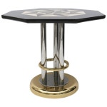 Karl Springer Round Side Table with an Octagram Star Tessellated Marble Top at 1stdibs Karl Springer Round Side Table with an... 